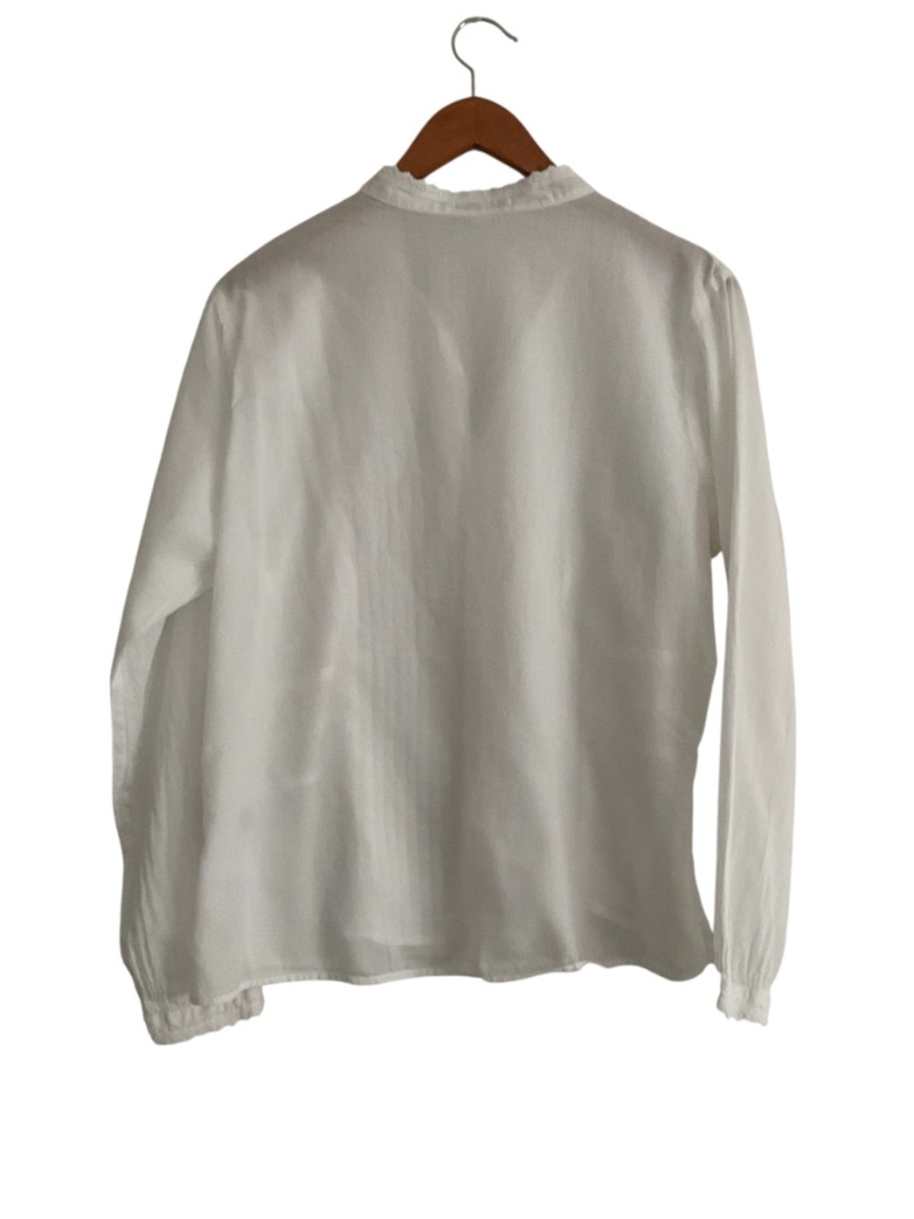 Claudia Richard Button Up Blouse XL White Long Sleeve Romantic Victorian Boho - Picture 3 of 12